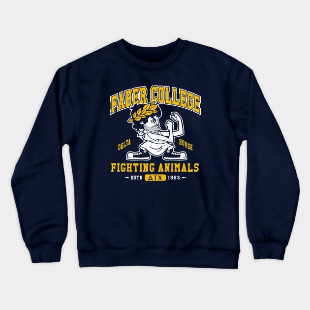 Faber College - Vintage Distressed Toga Party Mascot - Fighting Animals Crewneck Sweatshirt by Nemons